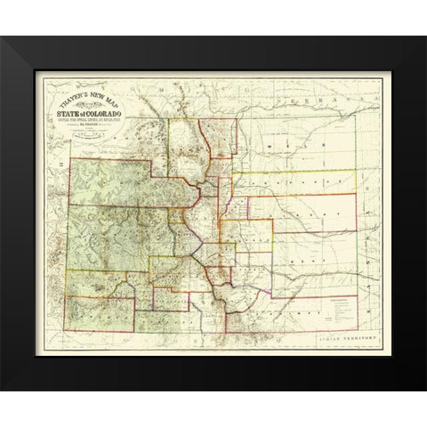 Colorado - Thayer 1880 Black Modern Wood Framed Art Print by Thayer