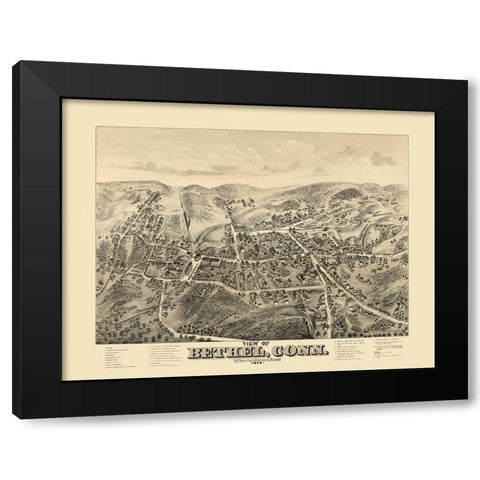 Bethel Connecticut - Bailey 1879  Black Modern Wood Framed Art Print with Double Matting by Bailey