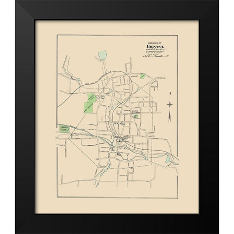 Bristol Connecticut - Hurd 1893 Black Modern Wood Framed Art Print by Hurd