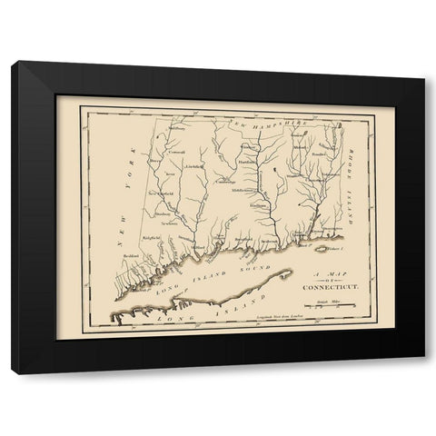 Connecticut - 1794 Black Modern Wood Framed Art Print by Unknown