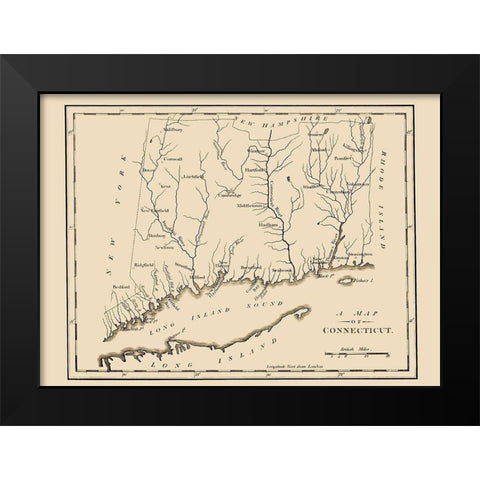 Connecticut - 1794 Black Modern Wood Framed Art Print by Unknown