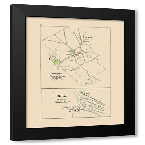 Colchester, Baltic Connecticut - Hurd 1893 Black Modern Wood Framed Art Print by Hurd