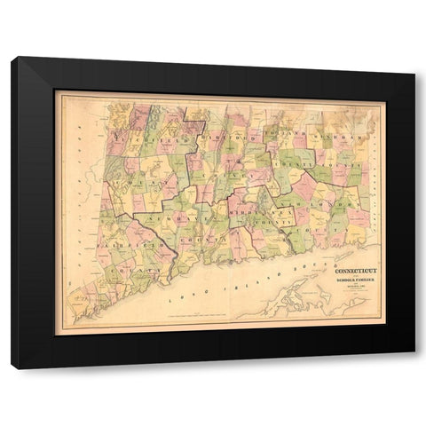 Connecticut - Rockwell 1848  Black Modern Wood Framed Art Print by Rockwell