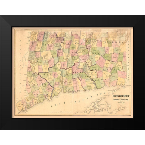 Connecticut - Rockwell 1848  Black Modern Wood Framed Art Print by Rockwell