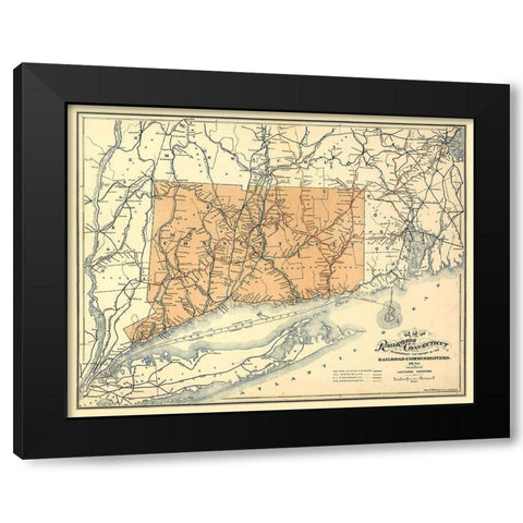 Connecticut - Tilden 1893  Black Modern Wood Framed Art Print by Tilden