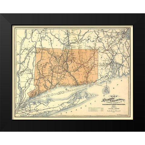 Connecticut - Tilden 1893  Black Modern Wood Framed Art Print by Tilden