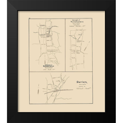 Darien, Newtown, Ridgefield Connecticut - Hurd Black Modern Wood Framed Art Print by Hurd