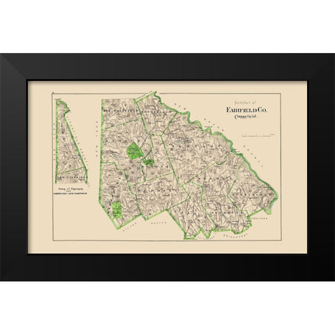 Fairfield  North Connecticut - Hurd 1893 Black Modern Wood Framed Art Print by Hurd