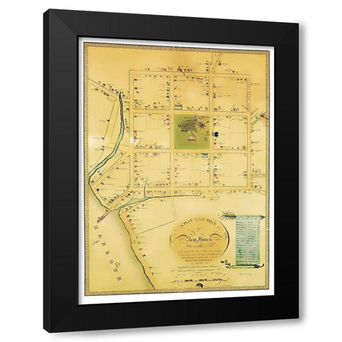 New Haven Connecticut Landowner - Wadsworth 1748 Black Modern Wood Framed Art Print with Double Matting by Wadsworth