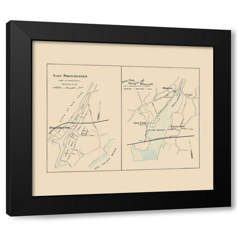 East Portchester Connecticut - Hurd 1893 Black Modern Wood Framed Art Print by Hurd