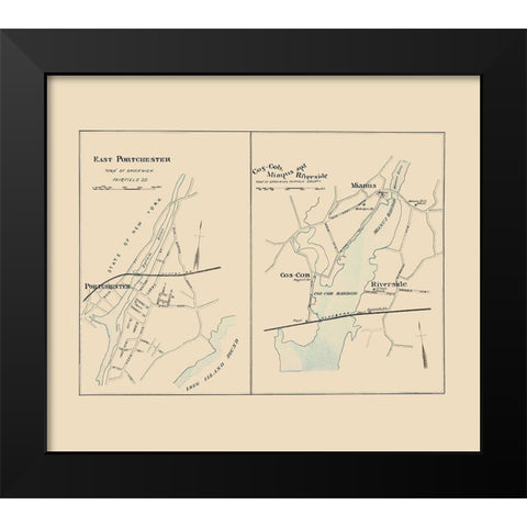 East Portchester Connecticut - Hurd 1893 Black Modern Wood Framed Art Print by Hurd