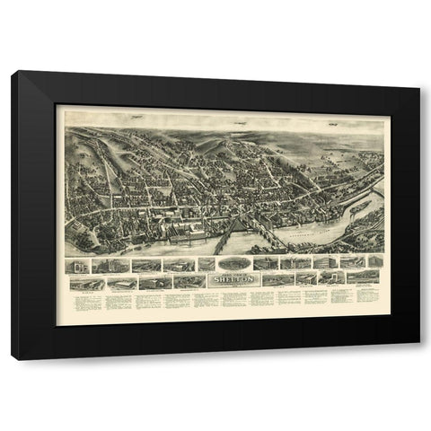 Shelton Connecticut - Bailey 1919  Black Modern Wood Framed Art Print with Double Matting by Bailey