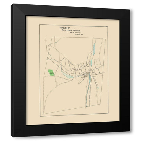 Stafford Springs Connecticut - Hurd 1893 Black Modern Wood Framed Art Print by Hurd