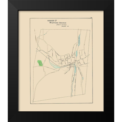 Stafford Springs Connecticut - Hurd 1893 Black Modern Wood Framed Art Print by Hurd
