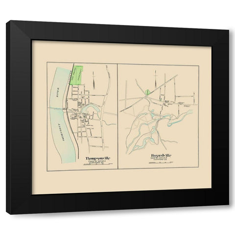 Thompsonville, Hazardville Connecticut - Hurd 1893 Black Modern Wood Framed Art Print by Hurd
