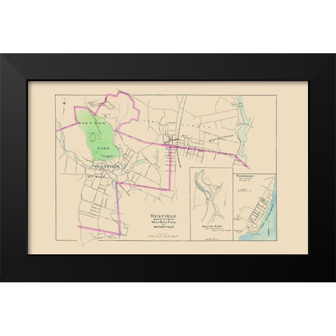 Westville Connecticut - Hurd 1893 Black Modern Wood Framed Art Print by Hurd
