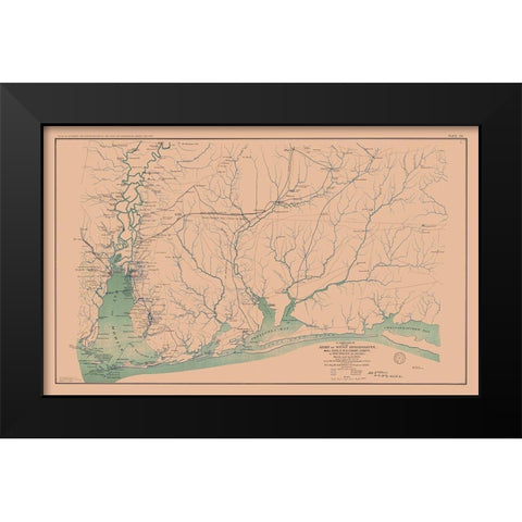 Army West Mississippi Campaign - McGregory 1895 Black Modern Wood Framed Art Print by McGregory