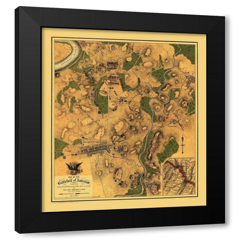 Antietam Battlefield Pennsylvania - Willcox 1862 Black Modern Wood Framed Art Print by Willcox