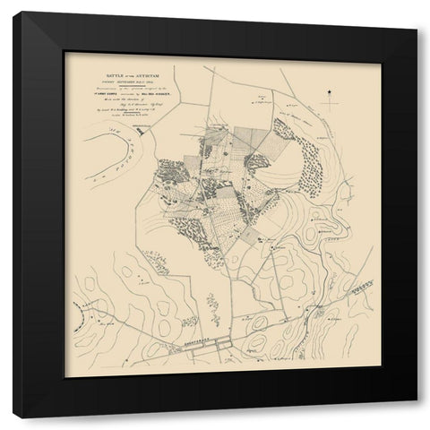 Antietam Battle September 16 to 17 - Houston 1862 Black Modern Wood Framed Art Print by Houston
