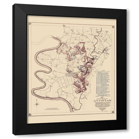Antietam Battlefield Landowner - Stearns 1893 Black Modern Wood Framed Art Print with Double Matting by Stearns