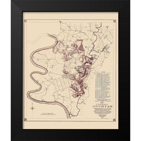 Antietam Battlefield Landowner - Stearns 1893 Black Modern Wood Framed Art Print by Stearns