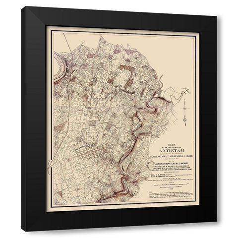 The Battlefield Of Antietam Landowner - Lamont Black Modern Wood Framed Art Print with Double Matting by Lamont