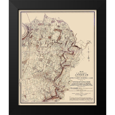 The Battlefield Of Antietam Landowner - Lamont Black Modern Wood Framed Art Print by Lamont