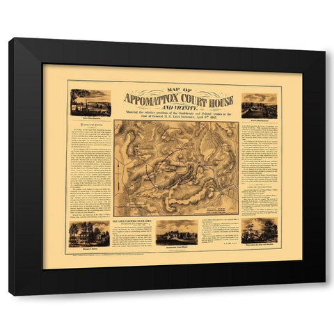 Appomattox Court House Vicinity Virginia Black Modern Wood Framed Art Print with Double Matting by Henderson