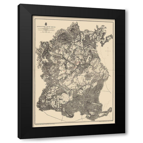 Appomattox Court House Virginia - Weyss 1865 Black Modern Wood Framed Art Print with Double Matting by Weyss