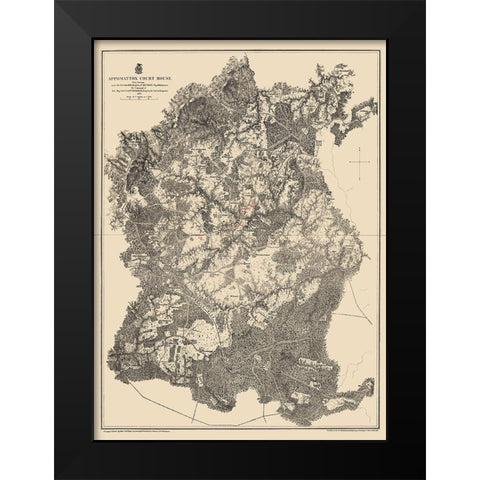Appomattox Court House Virginia - Weyss 1865 Black Modern Wood Framed Art Print by Weyss