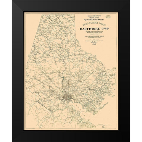 Baltimore County - Kaiser 1863 Black Modern Wood Framed Art Print by Kaiser