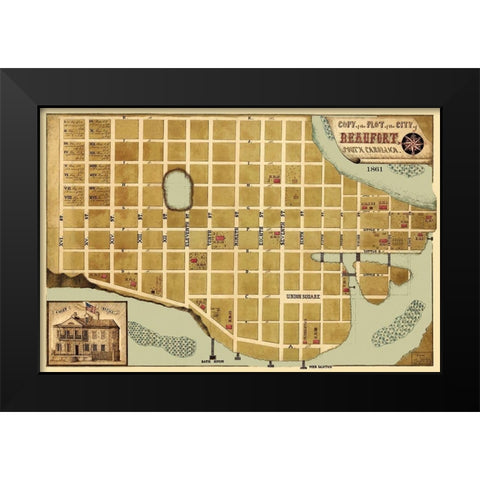 Beaufort South Carolina - Schelten 1861 Black Modern Wood Framed Art Print by Schelten