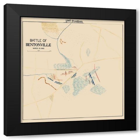 Bentonville Battle 2nd Position North Carolina Black Modern Wood Framed Art Print by Unknown