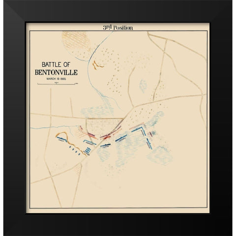 Bentonville Battle 3rd Position North Carolina Black Modern Wood Framed Art Print by Unknown