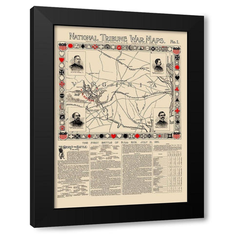 Bull Run Virginia - 1895 Black Modern Wood Framed Art Print with Double Matting by Tribune