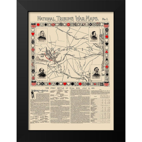 Bull Run Virginia - 1895 Black Modern Wood Framed Art Print by Tribune