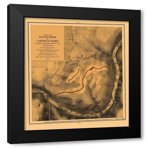 Battlefield Carnifex Ferry West Virginia Black Modern Wood Framed Art Print with Double Matting by US Army Corps
