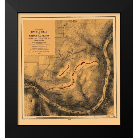 Battlefield Carnifex Ferry West Virginia Black Modern Wood Framed Art Print by US Army Corps