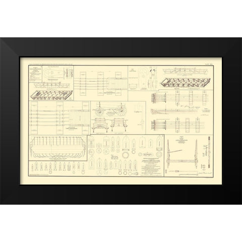 Pontoon Boats Bridges Chess Wagons - Bien 1895 Black Modern Wood Framed Art Print by Bien