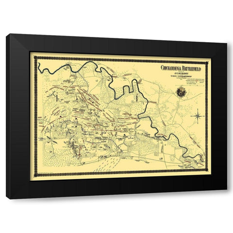 Chickamauga Battlefield - McElroy 1895 Black Modern Wood Framed Art Print by McElroy