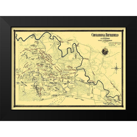 Chickamauga Battlefield - McElroy 1895 Black Modern Wood Framed Art Print by McElroy