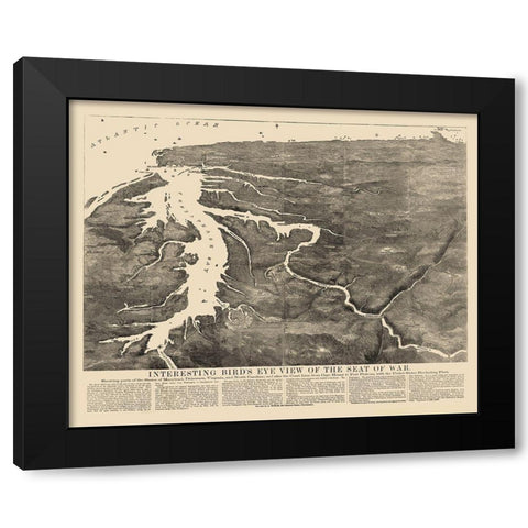 War of Maryland Virginia Delaware North Carolina Black Modern Wood Framed Art Print by Unknown