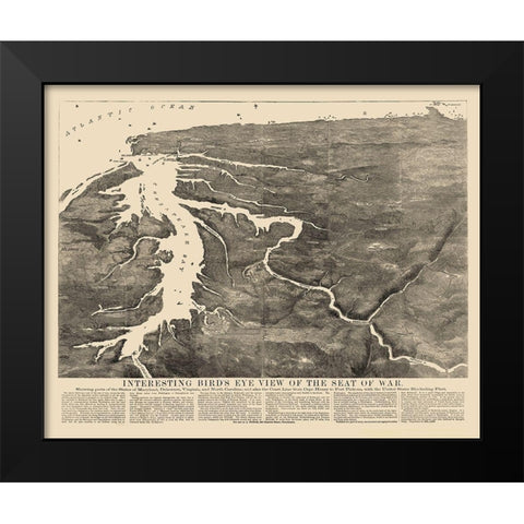 War of Maryland Virginia Delaware North Carolina Black Modern Wood Framed Art Print by Unknown