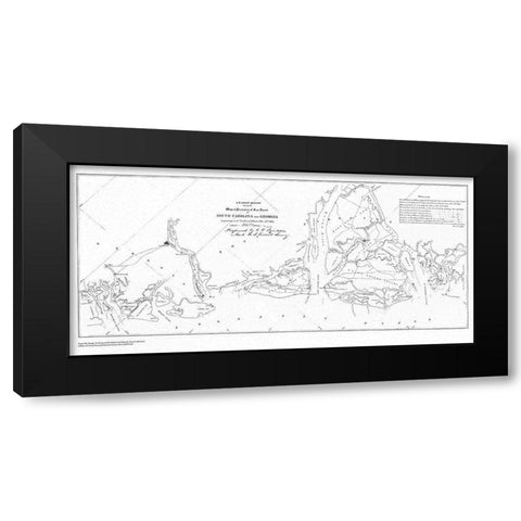 South Carolina Georgia Coast - USCS 1861 Black Modern Wood Framed Art Print by USCS