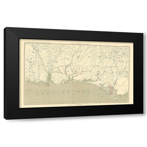 Upper Florida Peninsula Atlas - Bien 1895 Black Modern Wood Framed Art Print by Bien