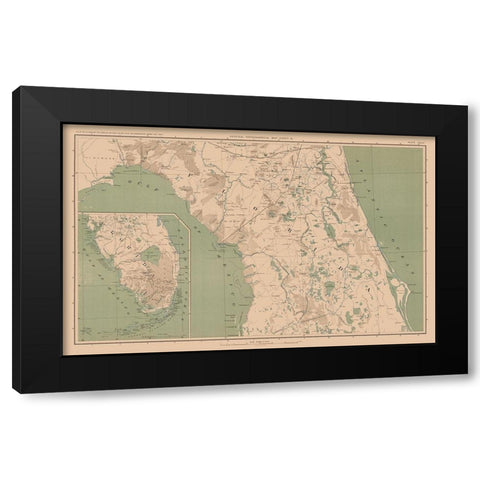 Florida - Lamont 1894 Black Modern Wood Framed Art Print by Lamont