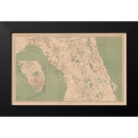 Florida - Lamont 1894 Black Modern Wood Framed Art Print by Lamont