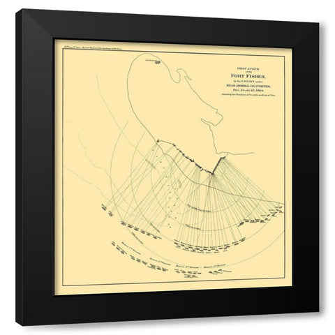 Fort Fisher North Carolina First Attack Black Modern Wood Framed Art Print by Porter