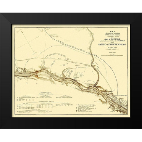 Battle of Fredericksburg Virginia - Bien 1862 Black Modern Wood Framed Art Print by Bien