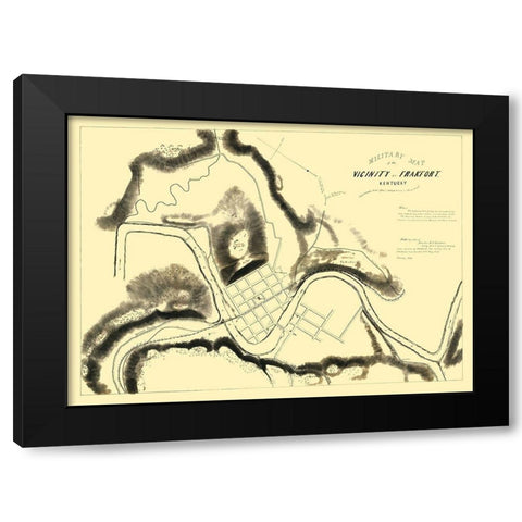 Frankfort Kentucky Area Military - Brooks 1863 Black Modern Wood Framed Art Print with Double Matting by Brooks